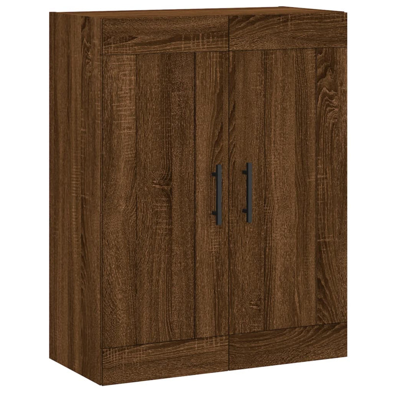 Dulap pe perete, stejar maro, 69,5x34x90 cm, lemn prelucrat