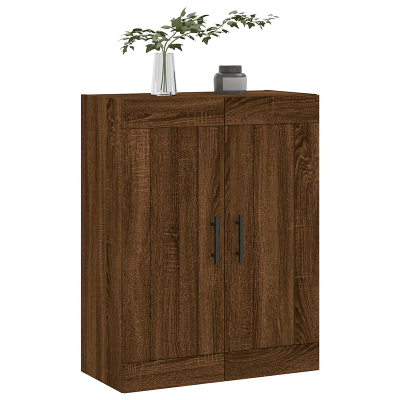 Dulap pe perete, stejar maro, 69,5x34x90 cm, lemn prelucrat
