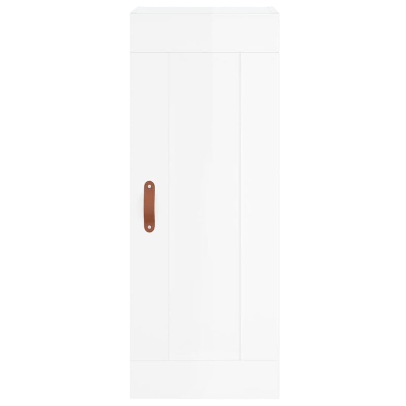 Dulap de perete, alb extralucios, 34,5x34x90 cm, lemn prelucrat