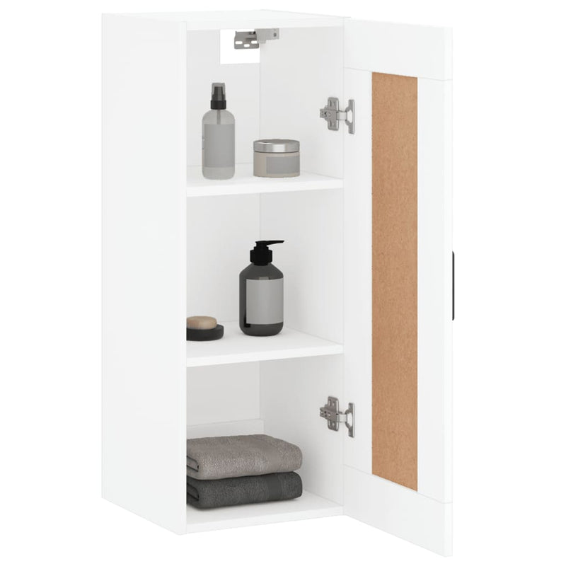 Dulap de perete, alb, 34,5x34x90 cm, lemn prelucrat
