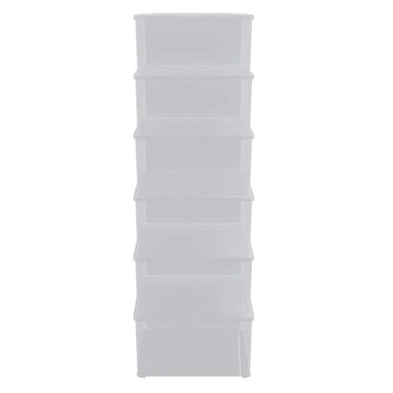 Cutii de depozitare din plastic, 6 buc., 10 L, stivuibile