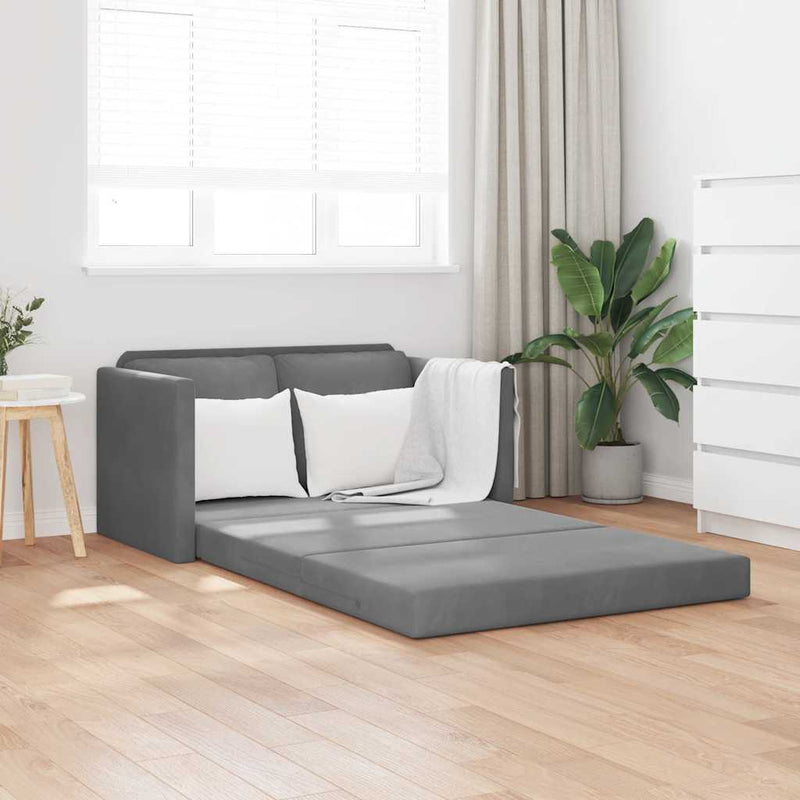 Canapea extensibilă de podea 2 în 1, gri închis, 122x204x55 cm