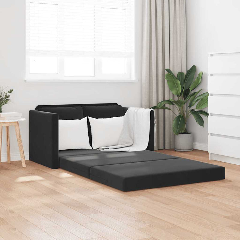 Canapea extensibilă 2 în 1, negru, 122x204x55 cm catifea
