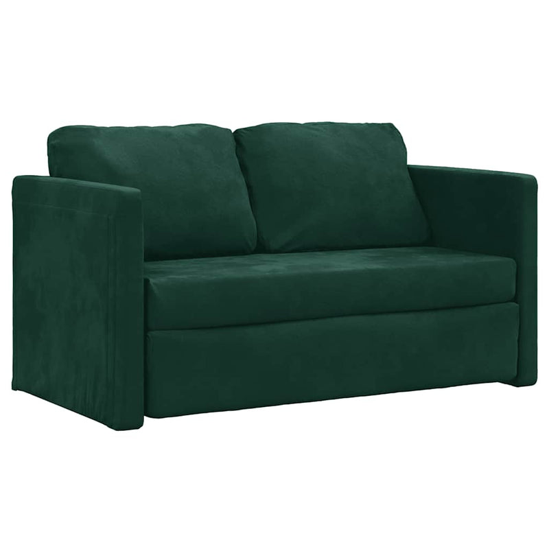 Canapea extensibilă de podea 2 în 1, verde închis, 122x204x55cm