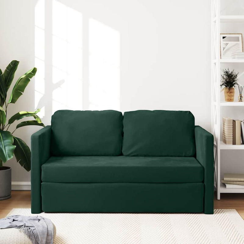 Canapea extensibilă de podea 2 în 1, verde închis, 122x204x55cm