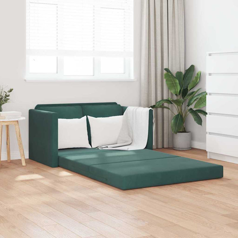 Canapea extensibilă de podea 2 în 1, verde închis, 122x204x55cm