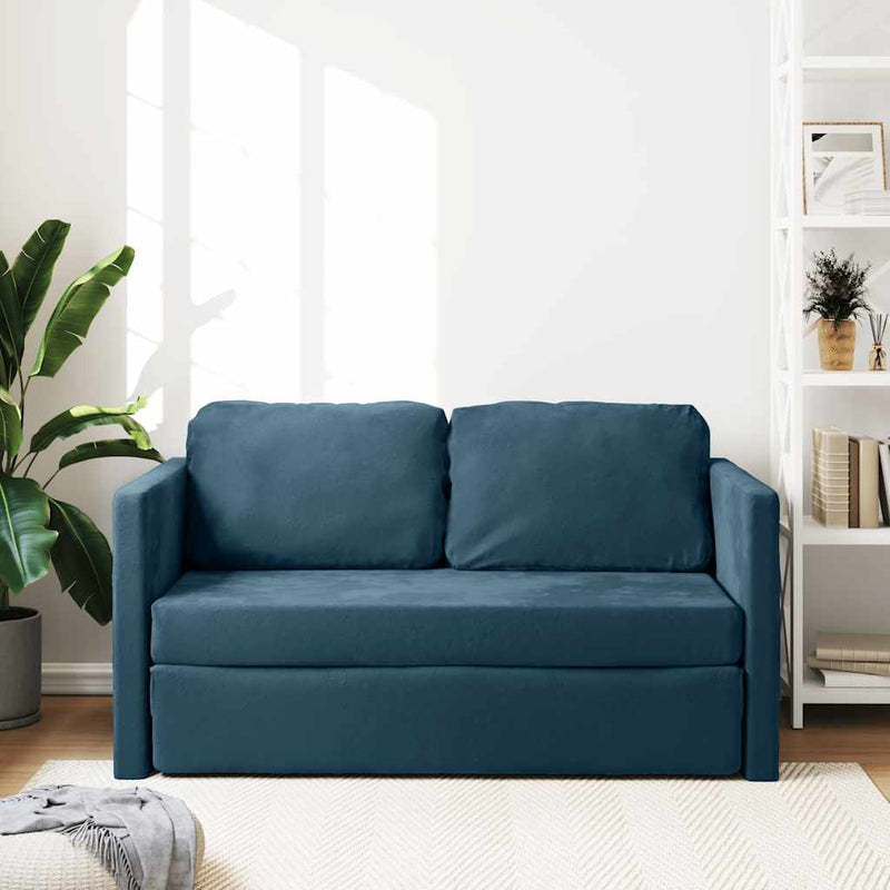Canapea extensibilă de podea 2 în 1, albastru, 122x204x55 cm