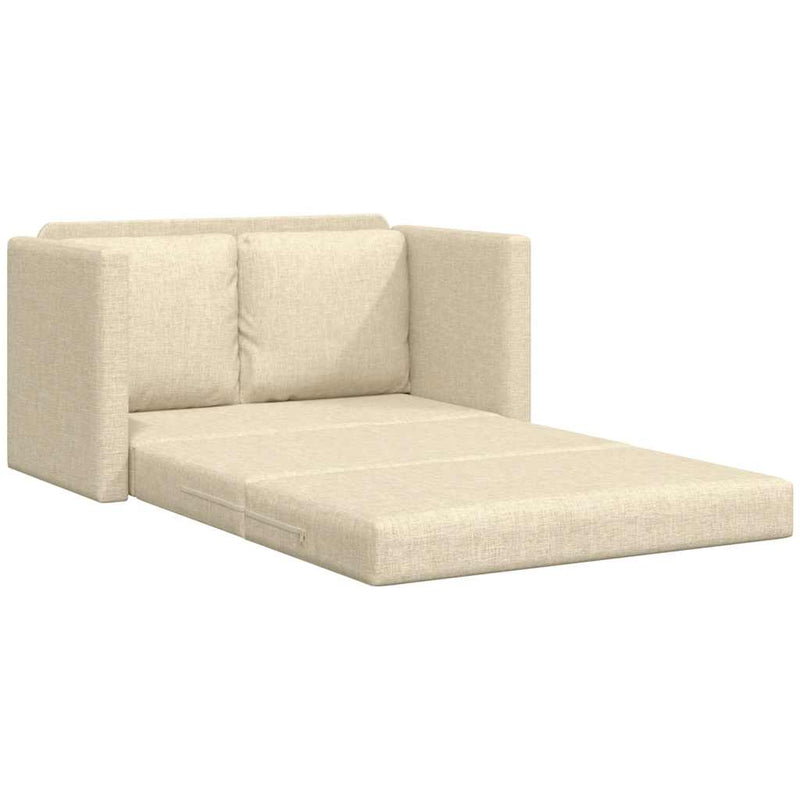 Canapea extensibilă 2 în 1, crem, 112x174x55 cm, textil