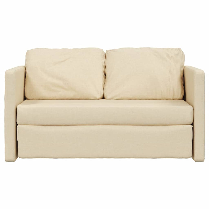 Canapea extensibilă 2 în 1, crem, 112x174x55 cm, textil