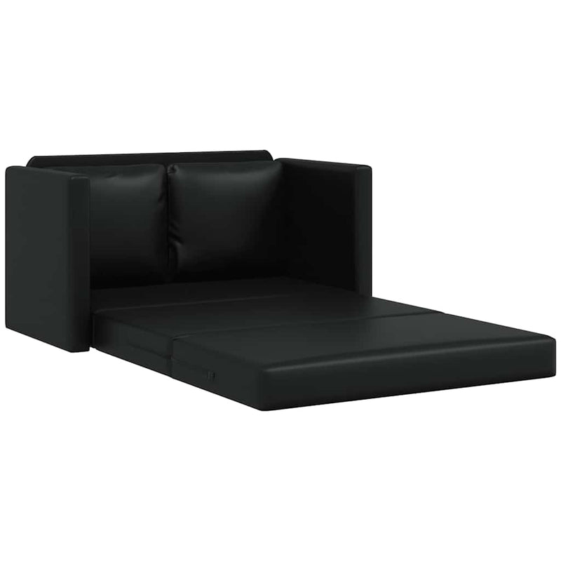 Canapea extensibilă 2 în 1, negru, 112x174x55cm piele ecologică