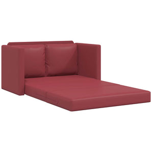 Canapea extensibilă 2 în 1, roșu vin, 112x174x55 cm piele eco