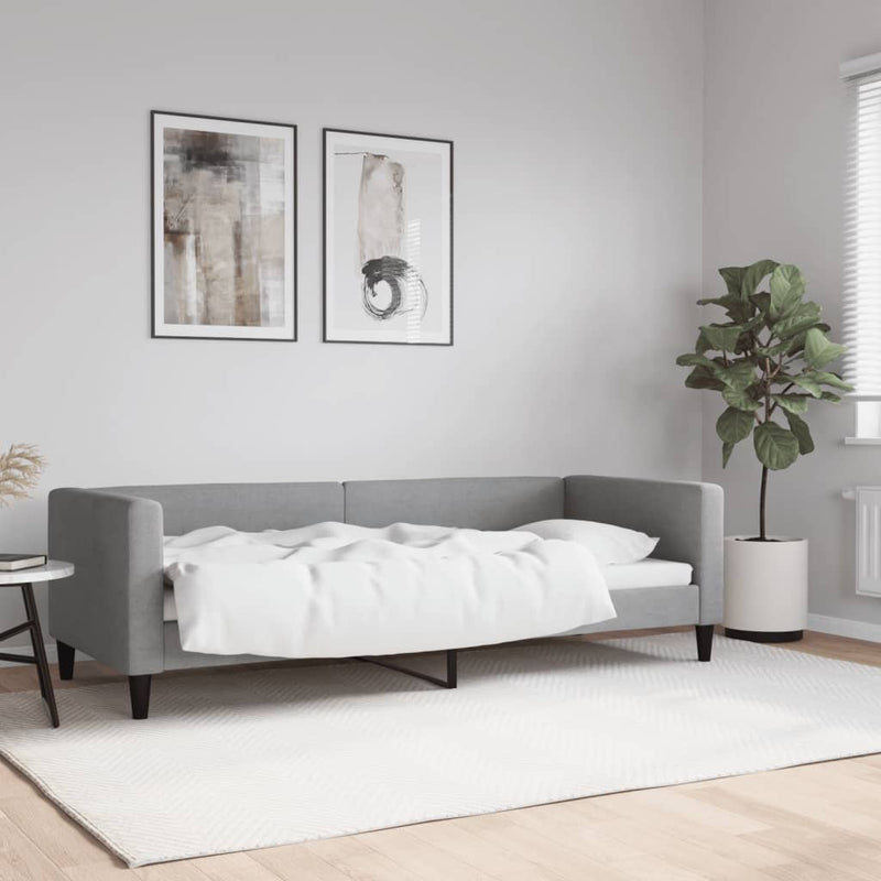 Cadru de pat, gri deschis, 80x200 cm, material textil