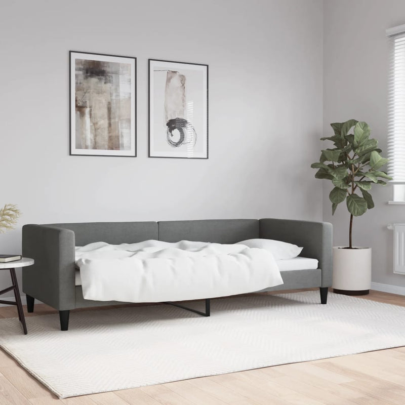 Cadru de pat, gri închis, 80x200 cm, textil
