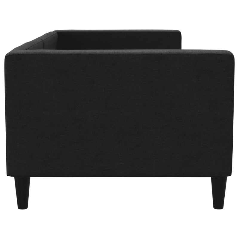 Pat de zi, negru, 80x200 cm, material textil
