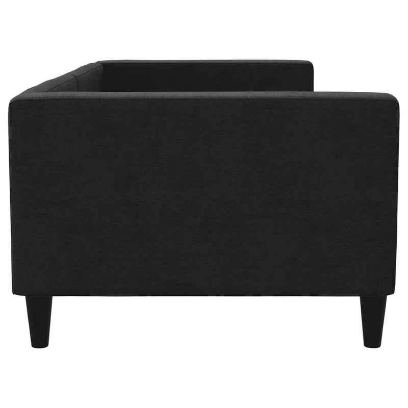 Pat de zi, negru, 90x200 cm, material textil