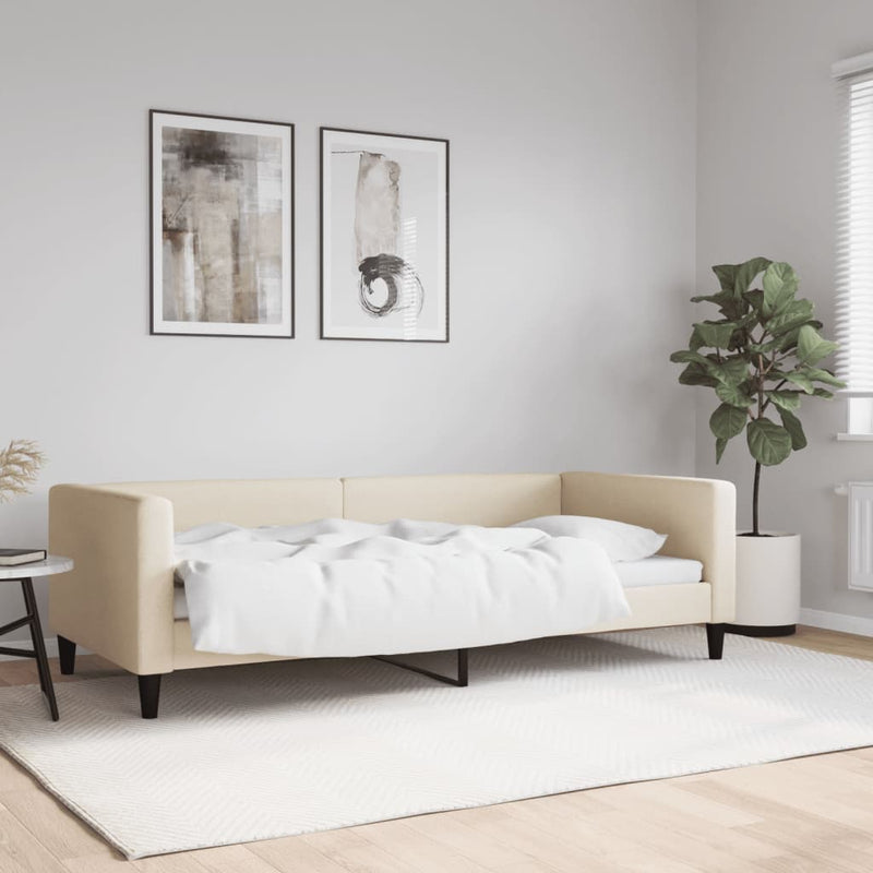 Pat de zi, crem, 90x200 cm, material textil
