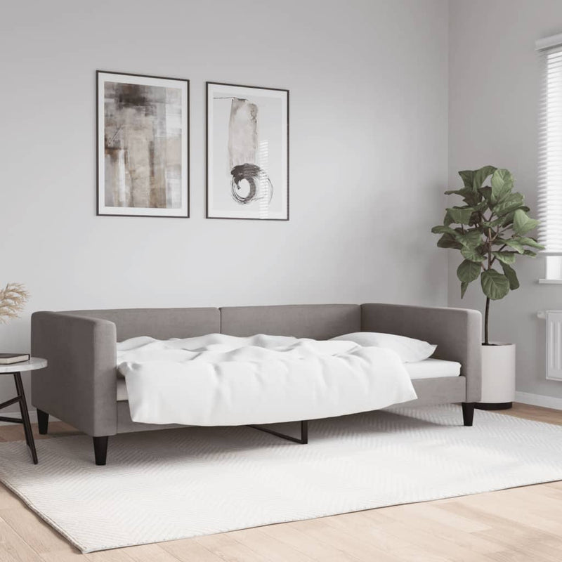 Cadru de pat, gri taupe, 100 x 200 cm, material textil