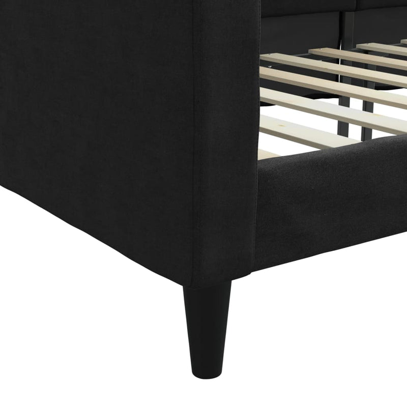 Cadru de pat, negru, 90x190 cm, material textil