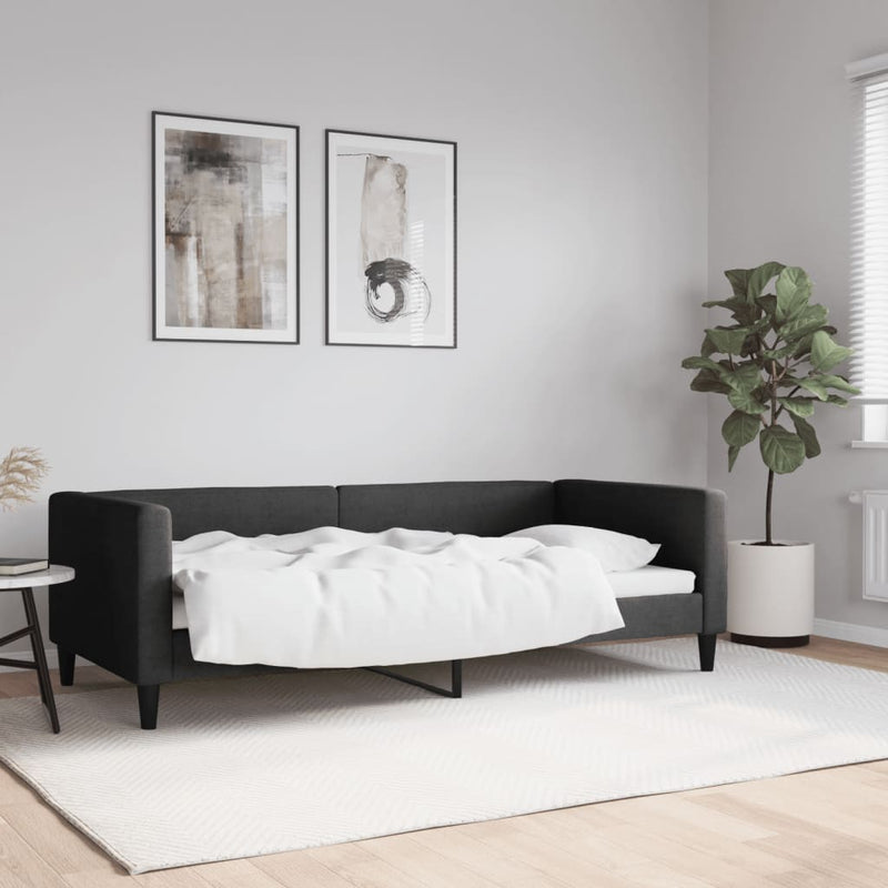 Cadru de pat, negru, 90x190 cm, material textil