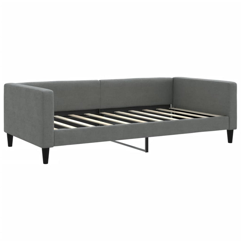 Cadru de pat, gri închis, 100x190 cm, material textil