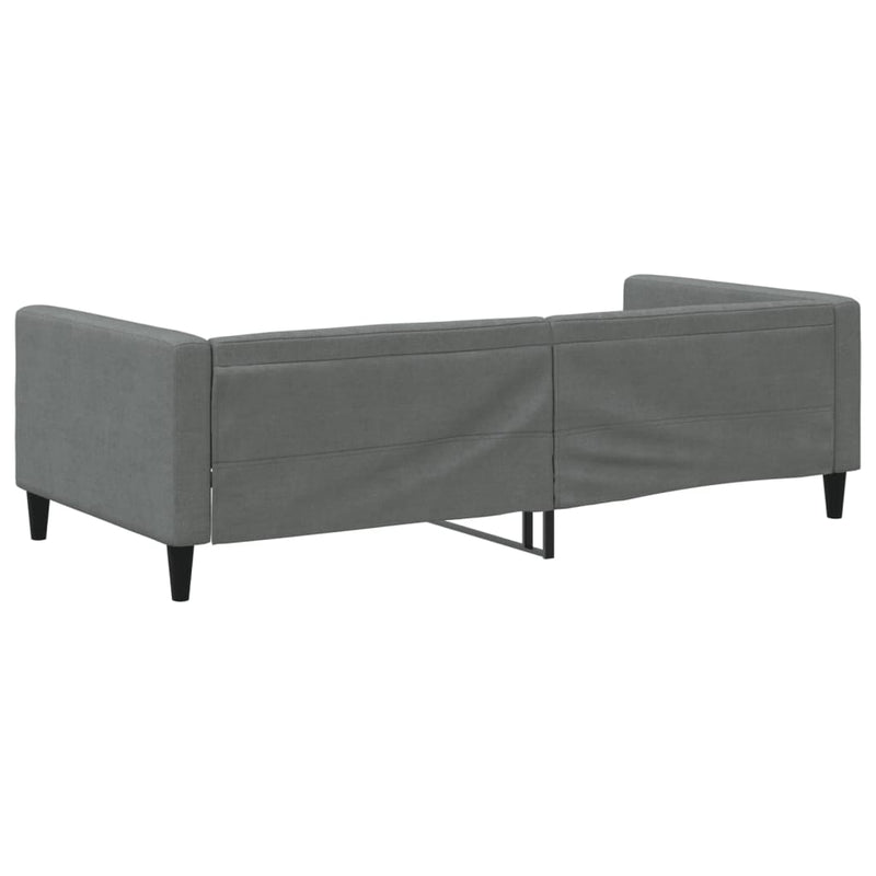 Cadru de pat, gri închis, 100x190 cm, material textil