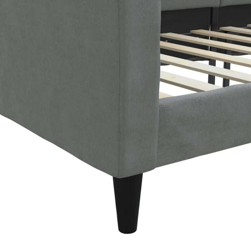 Cadru de pat, gri închis, 80x200 cm, textil