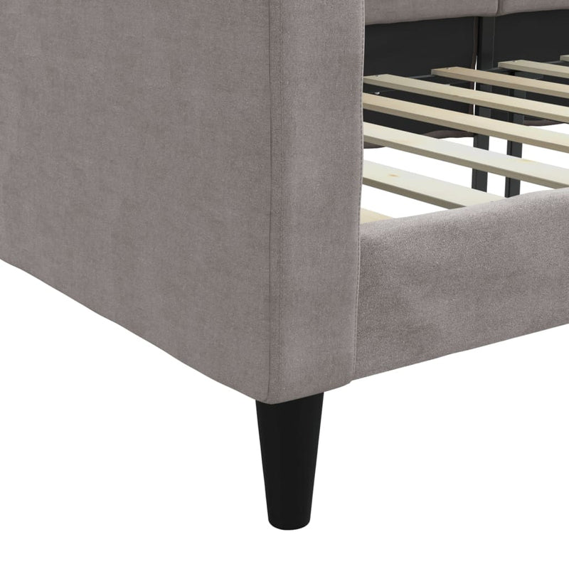 Pat de zi, gri taupe, 80x200 cm, material textil