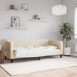 Pat de zi, crem, 80x200 cm, material textil