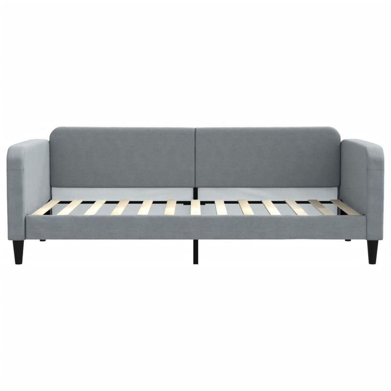 Pat de zi, gri deschis, 90x200 cm, material textil