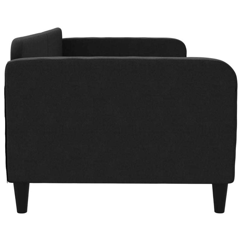 Pat de zi, negru, 90x200 cm, material textil
