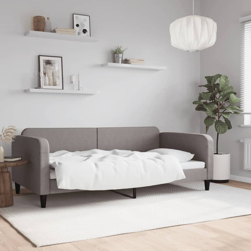 Cadru de pat, gri taupe, 100 x 200 cm, material textil