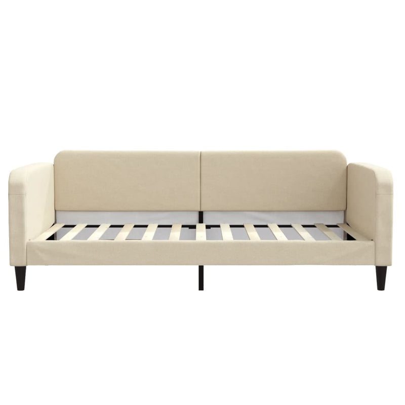 Cadru de pat, crem, 100 x 200 cm, material textil