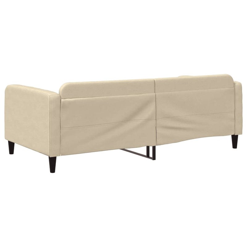 Cadru de pat, crem, 100 x 200 cm, material textil