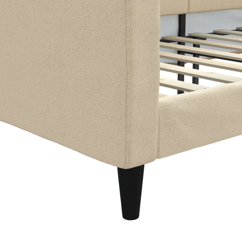 Cadru de pat, crem, 100 x 200 cm, material textil