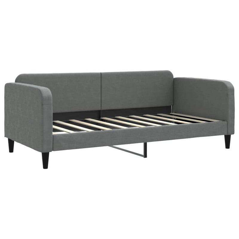 Cadru de pat, gri închis, 90x190 cm, material textil