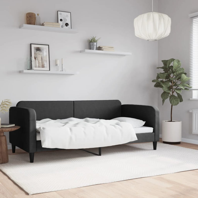 Cadru de pat, negru, 90x190 cm, material textil