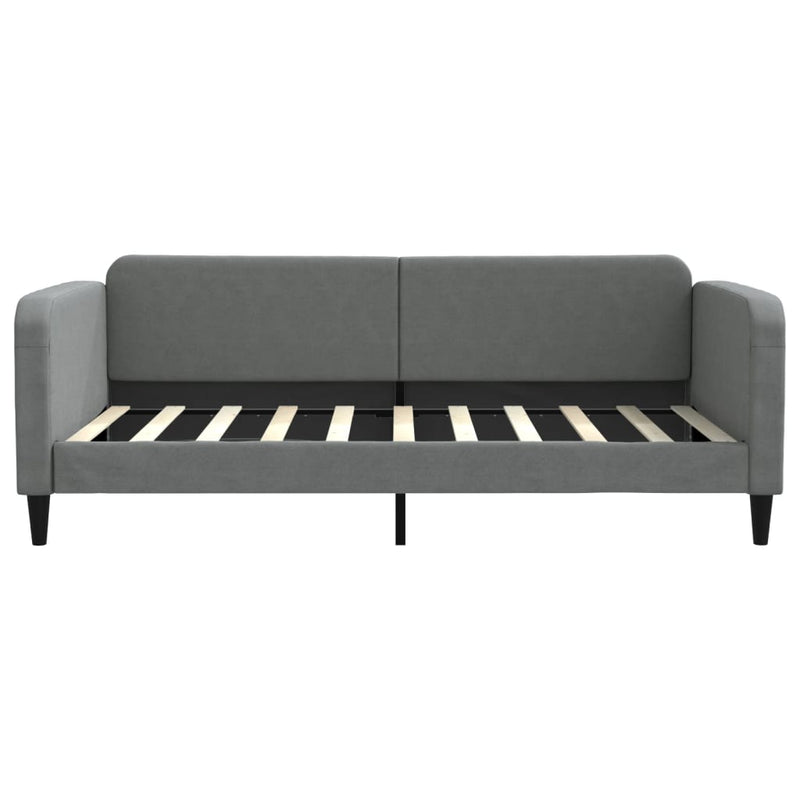 Cadru de pat, gri închis, 100x190 cm, material textil