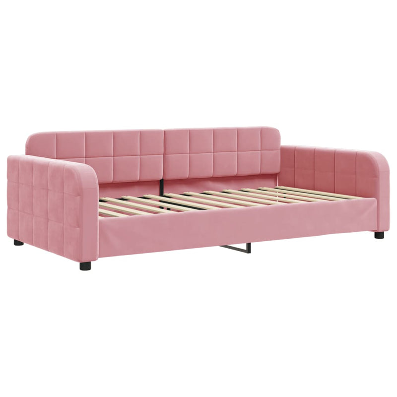 Pat de zi, roz, 90x200 cm, catifea