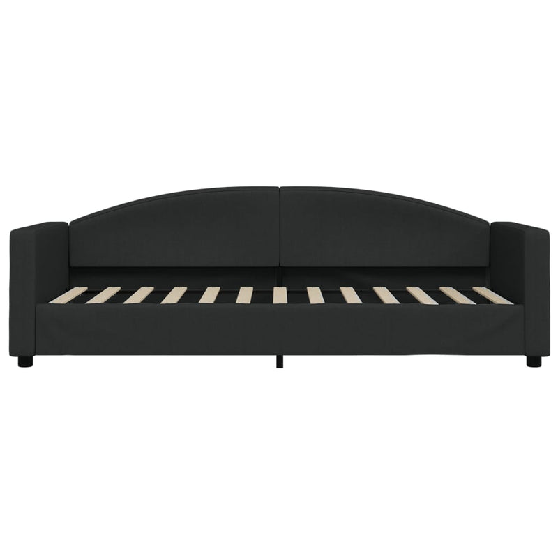Pat de zi, negru, 80x200 cm, material textil
