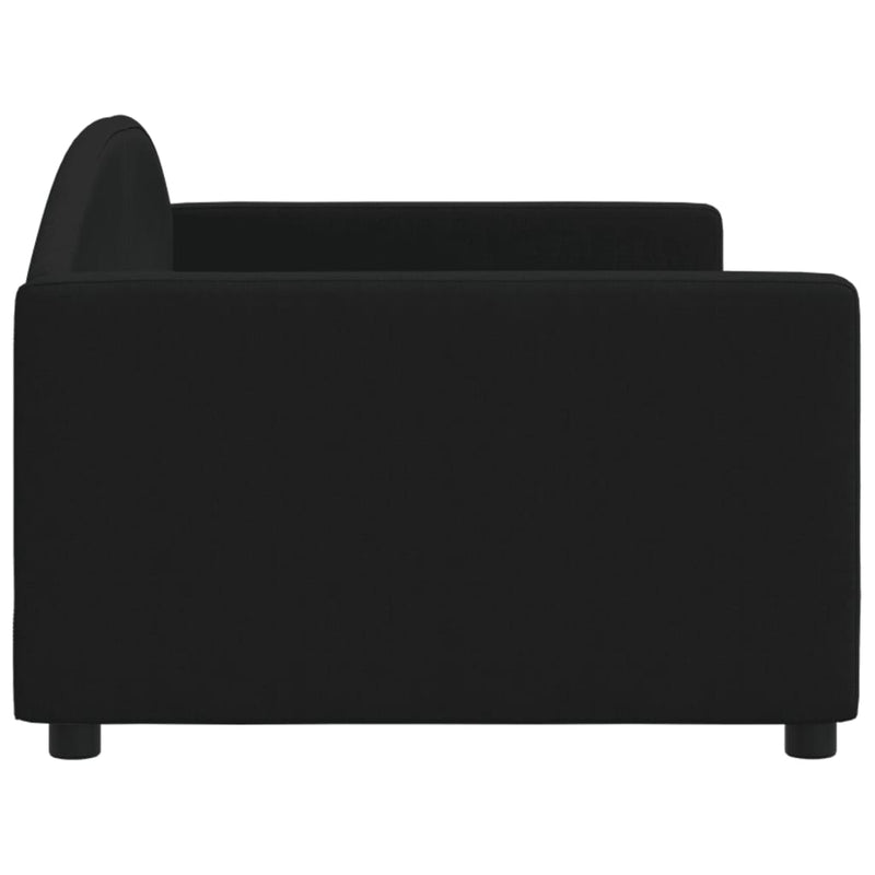 Pat de zi, negru, 90x200 cm, material textil