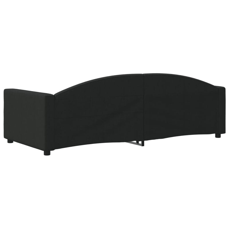 Pat de zi, negru, 90x200 cm, material textil