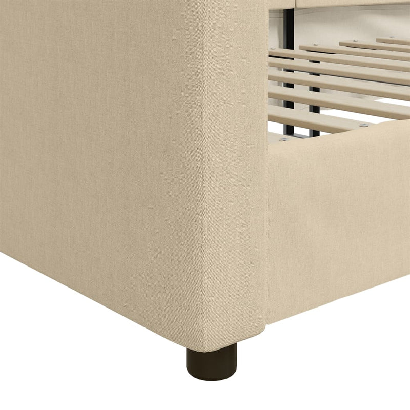 Pat de zi, crem, 90x200 cm, material textil