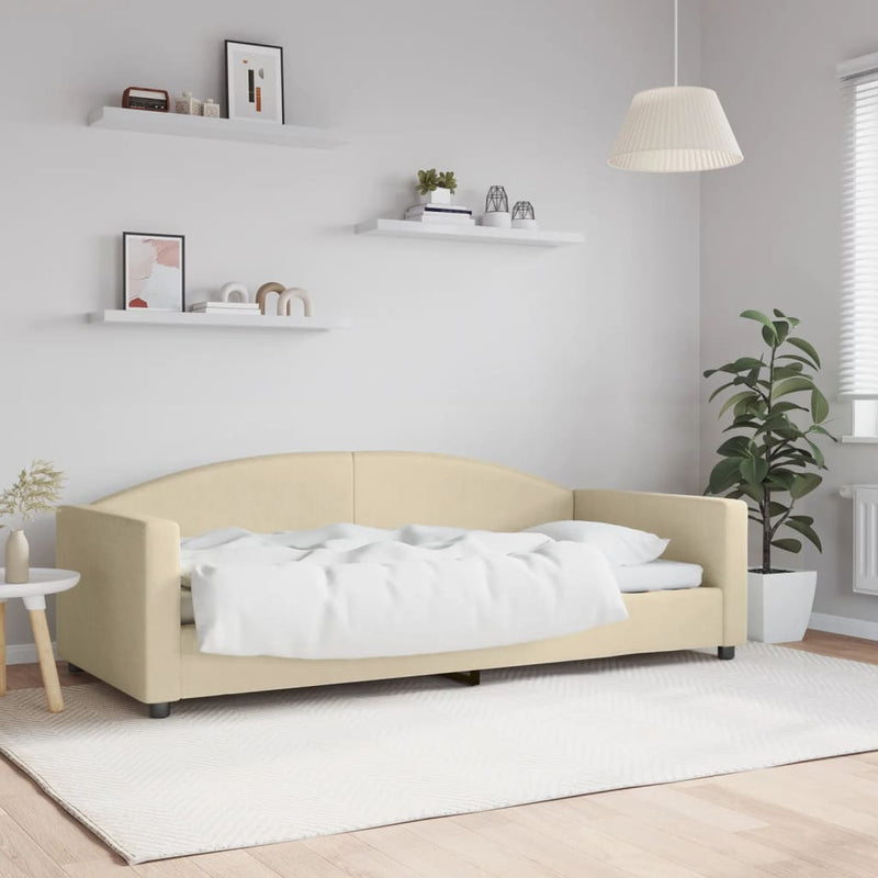 Pat de zi, crem, 90x200 cm, material textil