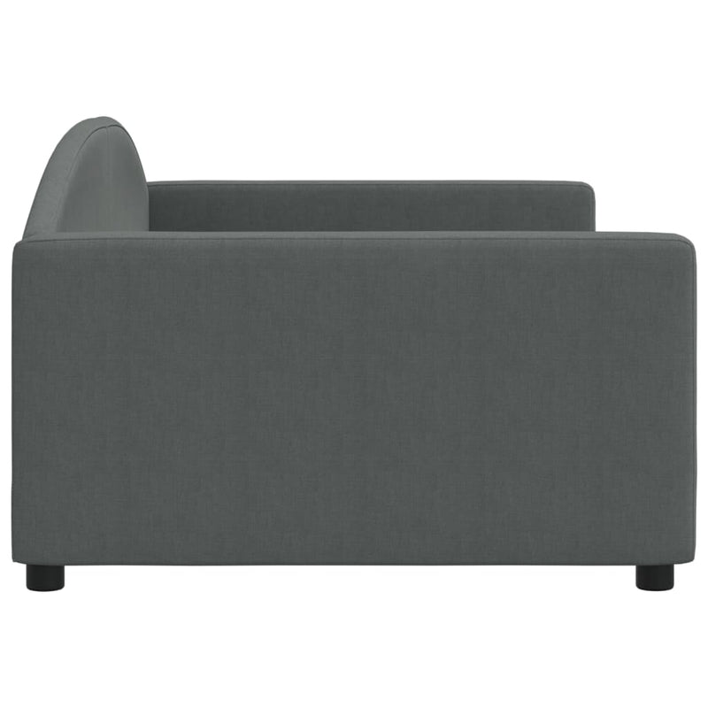 Cadru de pat, gri închis, 100 x 200 cm, material textil