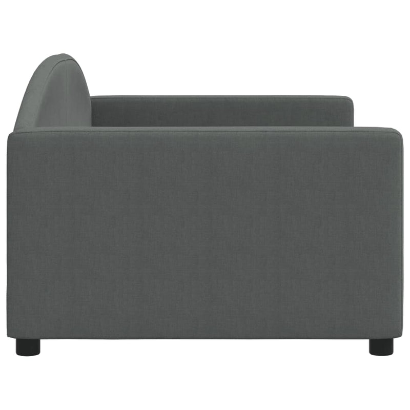 Cadru de pat, gri închis, 90x190 cm, material textil
