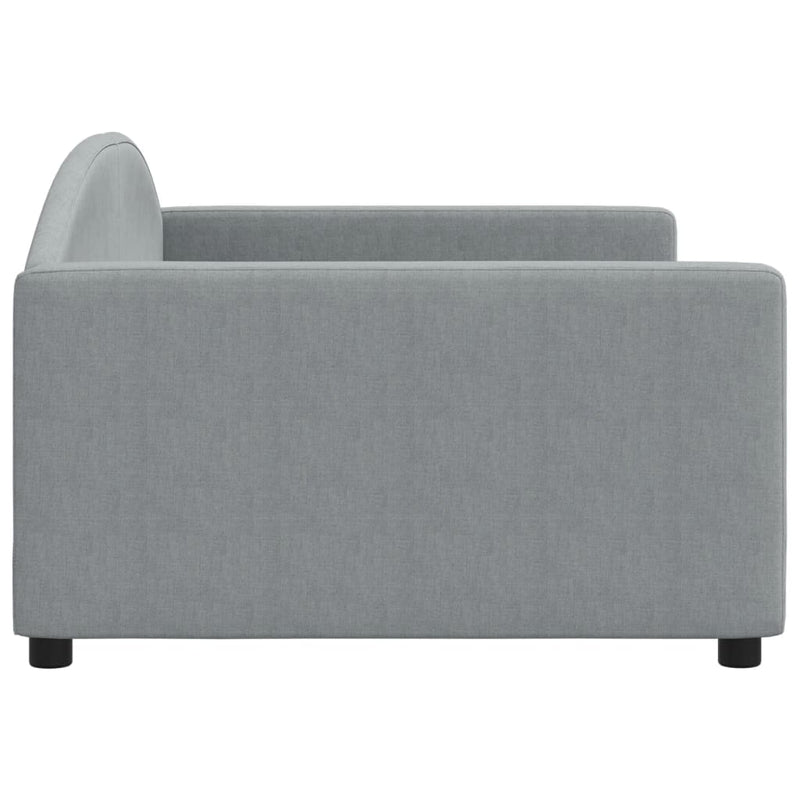 Cadru de pat, gri deschis, 100x190 cm, material textil