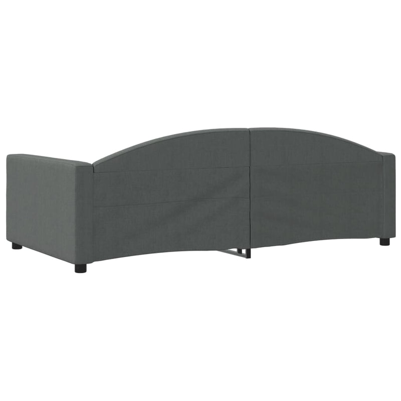 Cadru de pat, gri închis, 100x190 cm, material textil