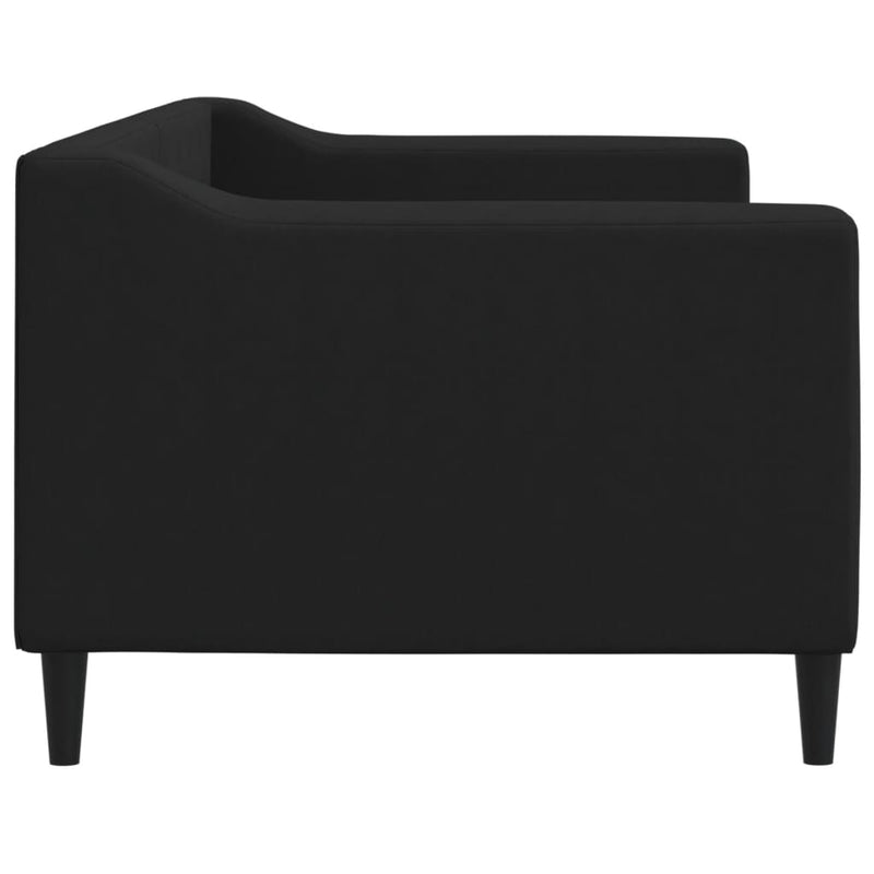 Pat de zi, negru, 80x200 cm, material textil