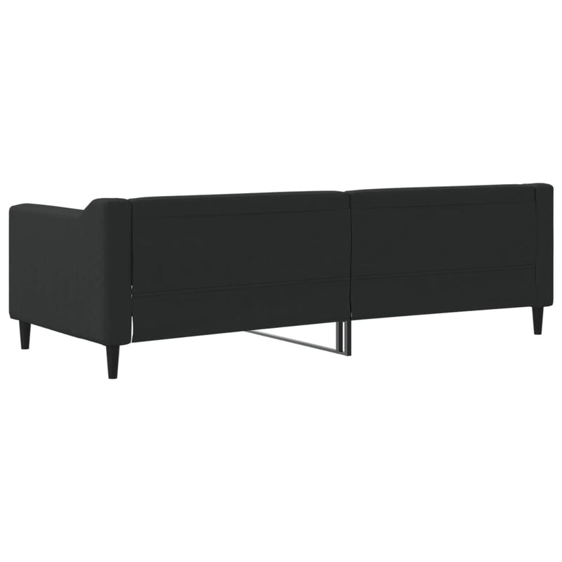 Pat de zi, negru, 80x200 cm, material textil