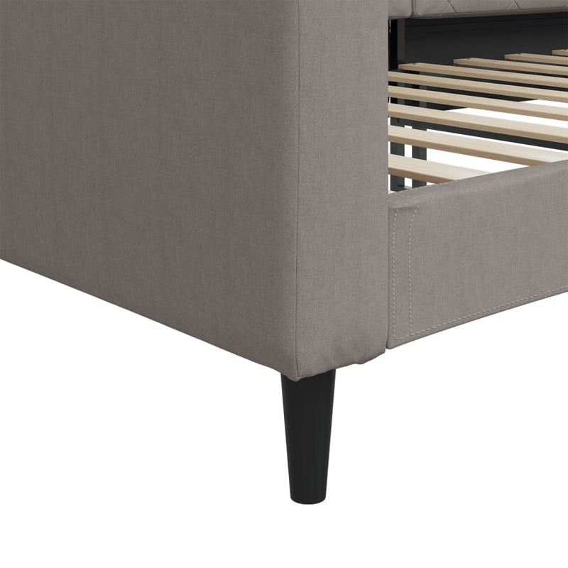 Pat de zi, gri taupe, 80x200 cm, material textil